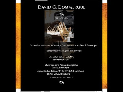 DAVID G  DOMMERGUE, concert de piano inspirat en l'obra de ROSA MARIA PUIG